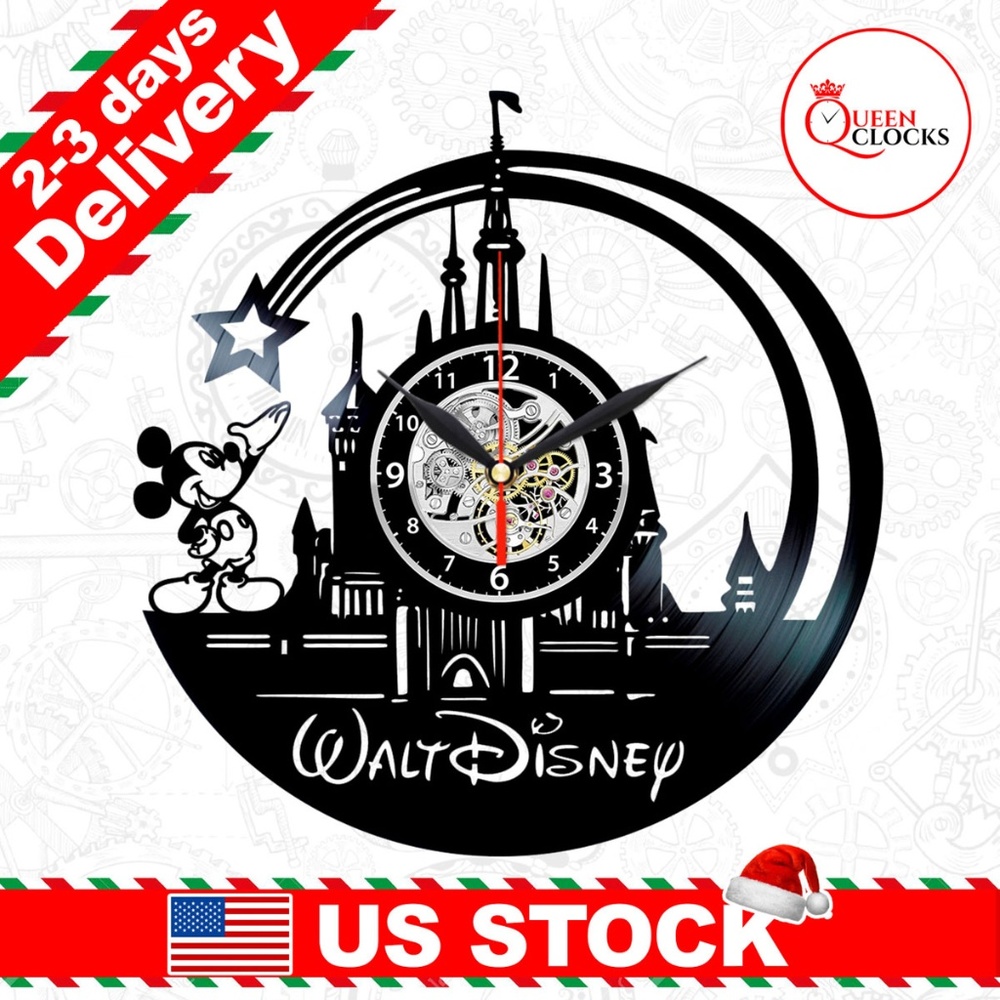 Mickey Mouse Clock Disneyland Vinyl Disney Gifts